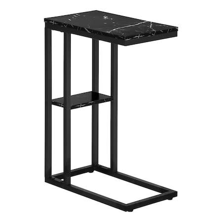 Monarch Specialties End Table, 18.25 W, 25.25 H, Particle Board, Metal, Black I 3674